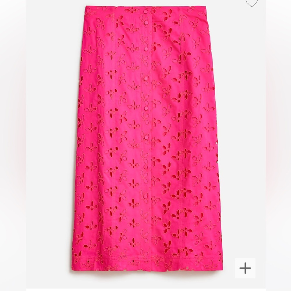 J.Crew Button-front cotton eyelet pencil skirt